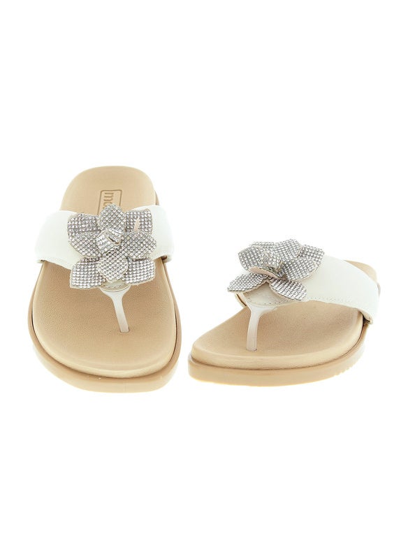 Moleca Ladies Flat Sandals Off White | Made In Brazil