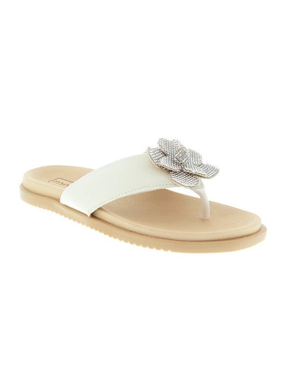 Moleca Ladies Flat Sandals Off White | Made In Brazil