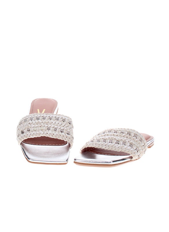 Vizzano Ladies Flat Sandals Off White | Made In Brazil