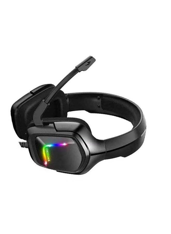 K20 Wired Gaming Headphones with LED Light & Adjustable Mic – Over-Ear Stereo Gaming Headset for PS4, PS5, Xbox One, Xbox Series X/S, Switch, PC & Laptop | Immersive Sound, Comfortable Fit, Noise Isolation for Long Gaming Sessions