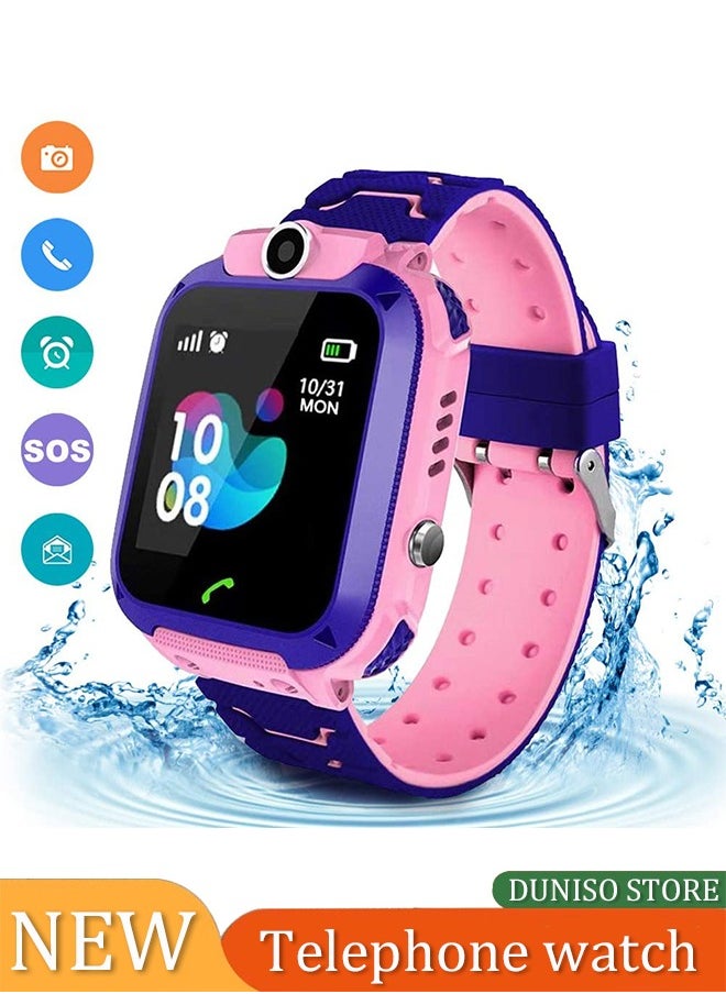 Children's smartwatch, IP67 waterproof system can locate phone watch, with high definition touch screen ，camera, music player, alarm clock and other functions, 400mAh