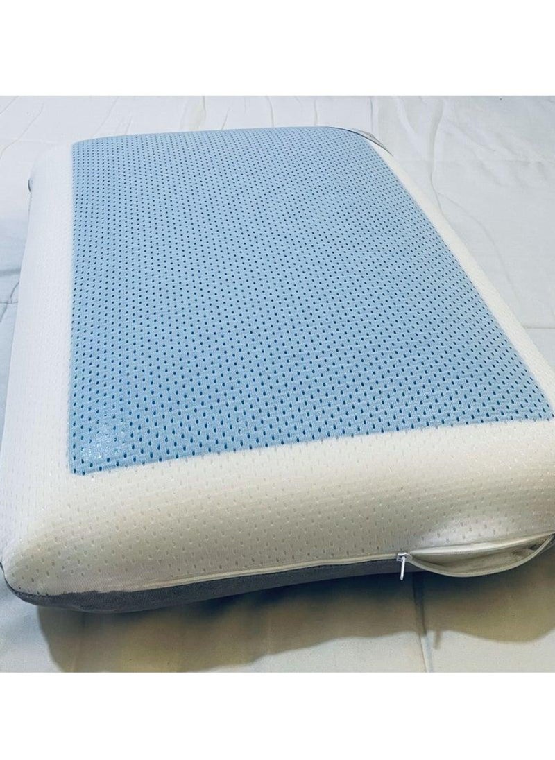 Cool Gel Deluxe Memory Foam Pillow with Cooling Technology and Removable Cover - 60x40x13cm
