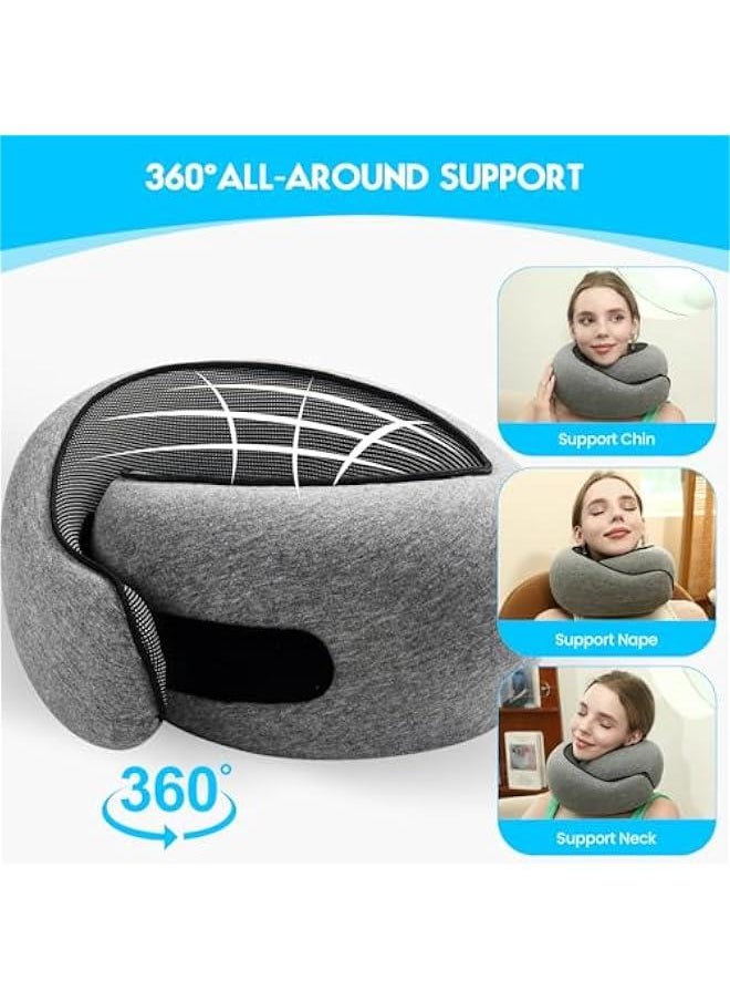 2024 New Memory Foam Travel Pillow for Airplanes,Neck Pillow for Traveling,Neck Plus Travel Pillow,Neck Plus Travel Neck Pillow