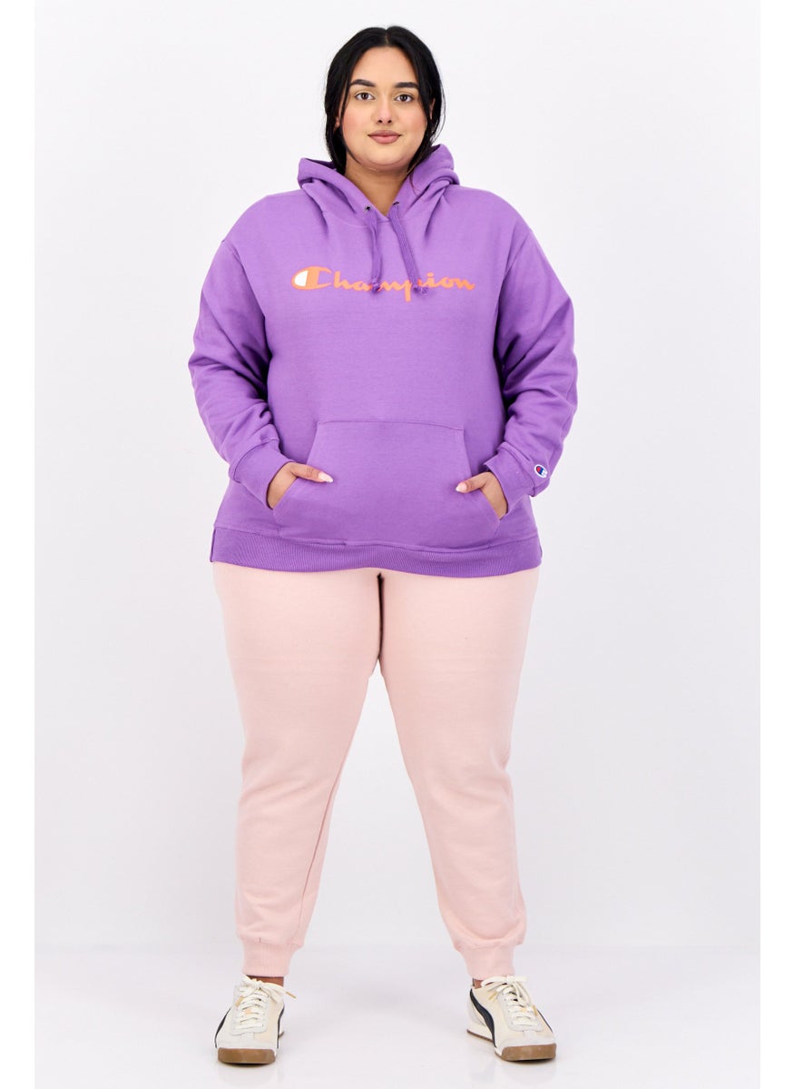 Women Plus Size Long Sleeves Outdoor Hoodies, Purple