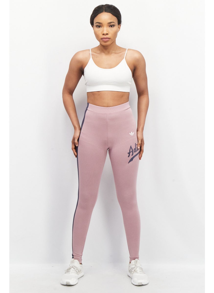 Women Tight Fit Training Leggings, Magic Mauve/Navy