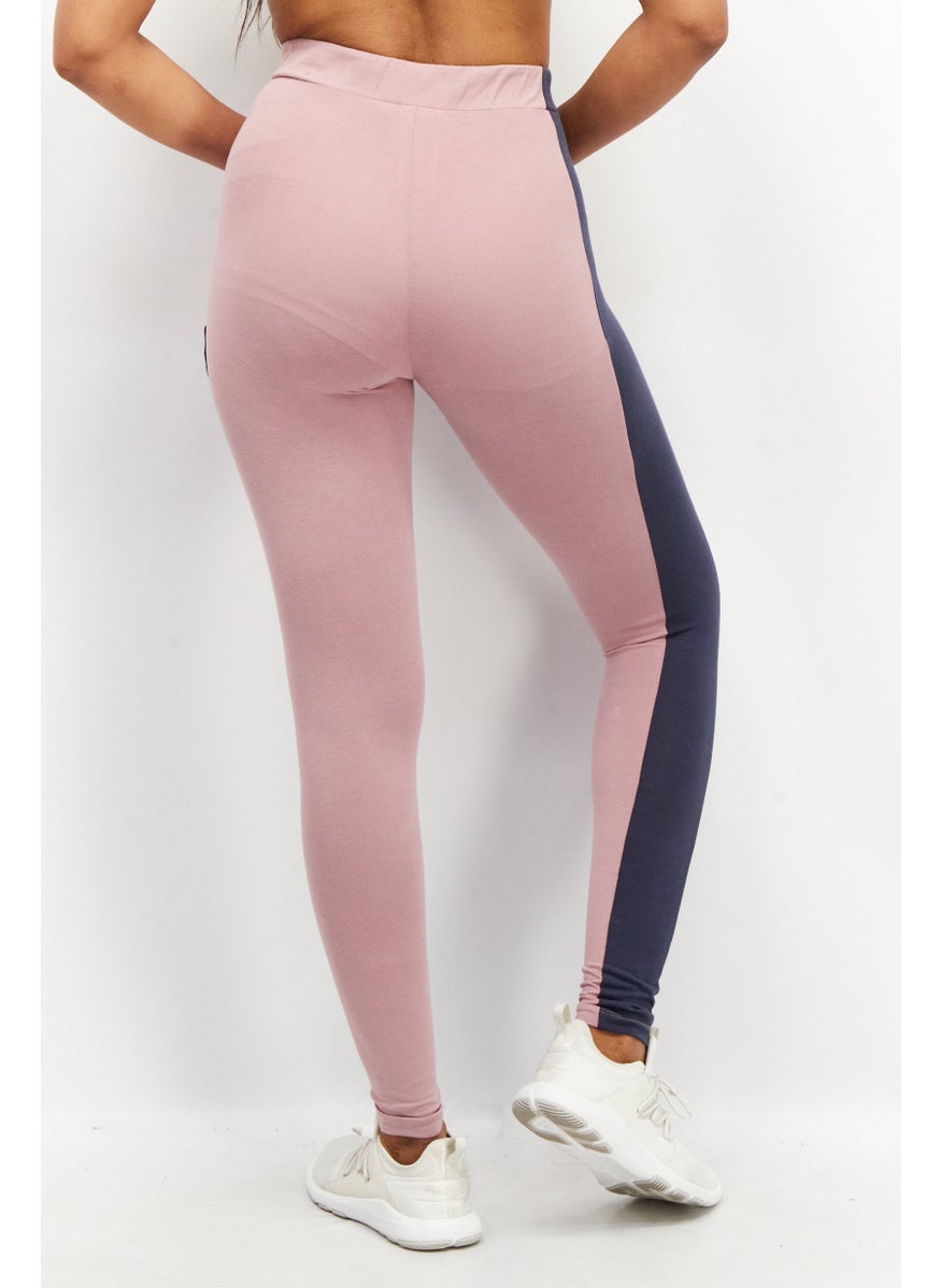 Women Tight Fit Training Leggings, Magic Mauve/Navy
