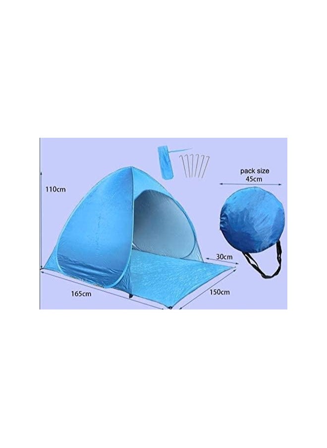 Portable Pop-Up Beach Tent | Automatic Setup, UV Protection Outdoor Sun Shelter