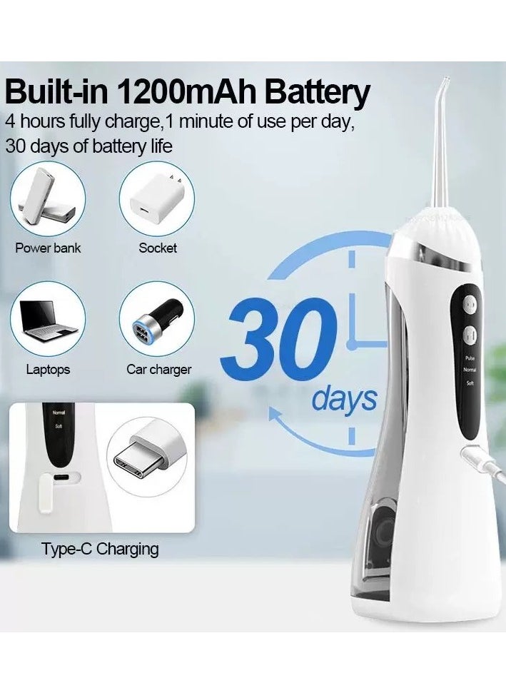 Rechargeable Cordless Water Flosser with Multiple Tips Electric Dental Water Flosser for Effective Teeth CleaningUSB Rechargeable Water Flosser for Home & Travel