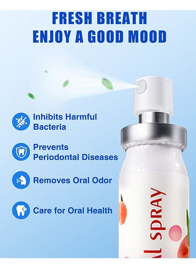 Multi Effeet Fresh Oral Spray 20ml, Bad Breath Treatment for Adults, White Peach Flavor Mouth Freshener, Effective Puriping Oral Air, Breath Freshener Spray, Oral Care Spray, Mouth Healthy Care