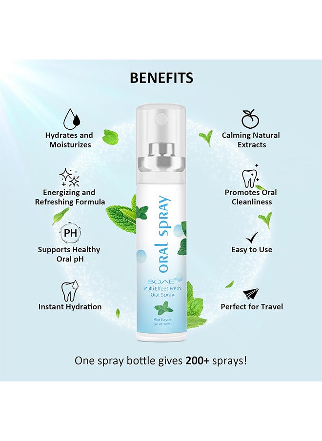 Multi Effeet Fresh Oral Spray 20ml, Bad Breath Treatment For Adults, Mint Flavor Mouth Freshener, Effective Mouth Spray, Breath Freshener Spray, Oral Care Spray, Mouth Healthy Care