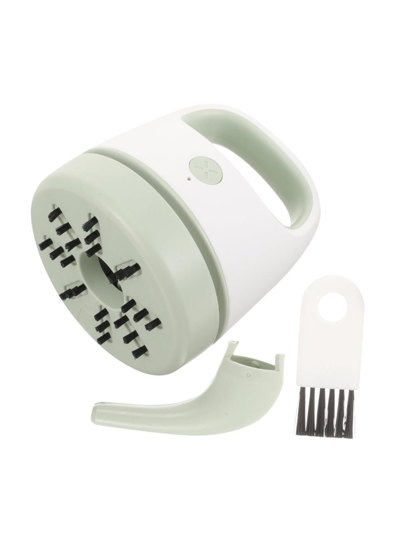 Mini Desk Vacuum USB Charging with Vacuum Nozzle Cleaning Brush Green