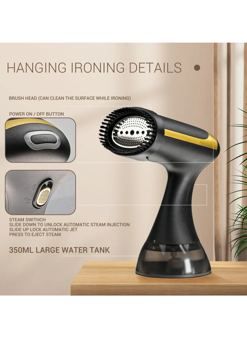 Steamer For Clothes, Handheld Garment Steamer, Vertical and horizontal ironing, Clothing Steam Iron, Dry Steam, Fabric Brush included