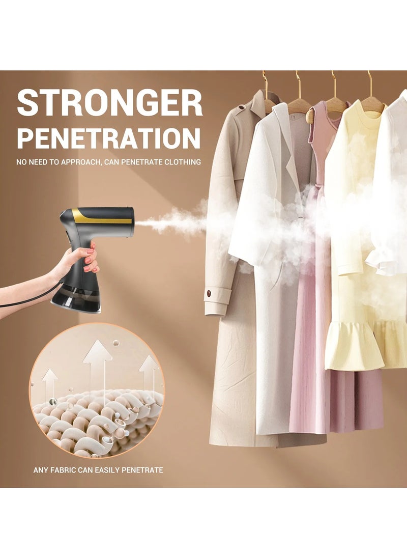 Steamer For Clothes, Handheld Garment Steamer, Vertical and horizontal ironing, Clothing Steam Iron, Dry Steam, Fabric Brush included