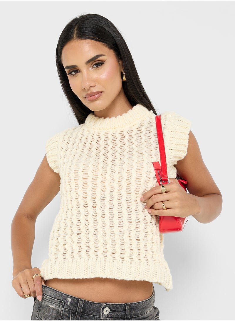 Knitted Crochet Vest