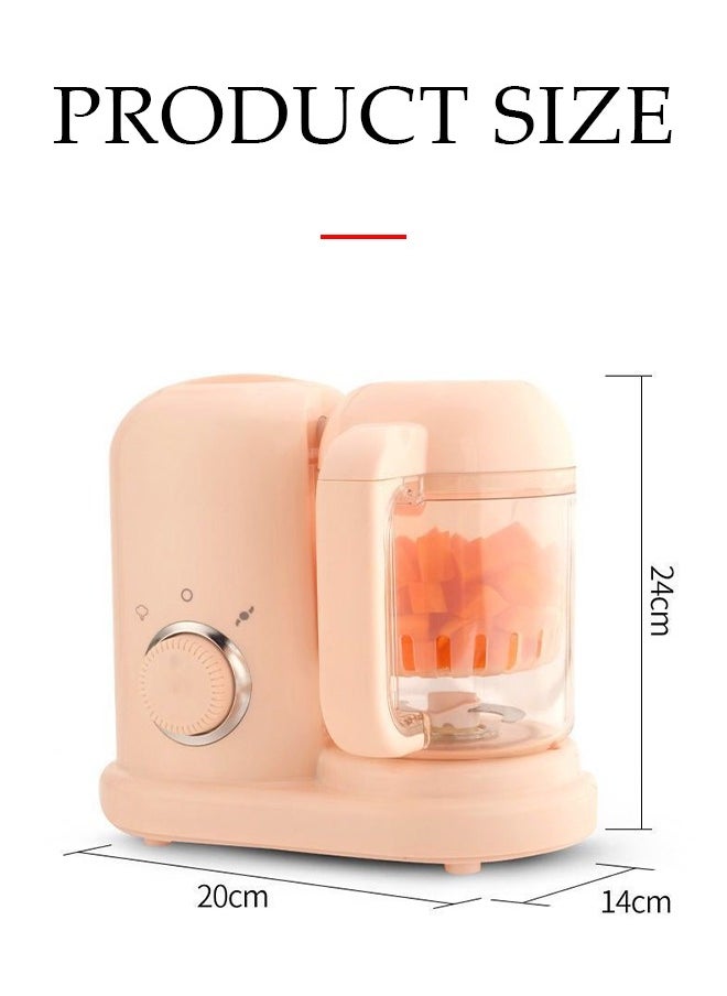 Baby Food Maker, multifunctional steaming mixer, mini food grinder，with anti scalding handle, suitable for making fruit puree, meat puree, juice, 231 * 135 * 204mm, pink