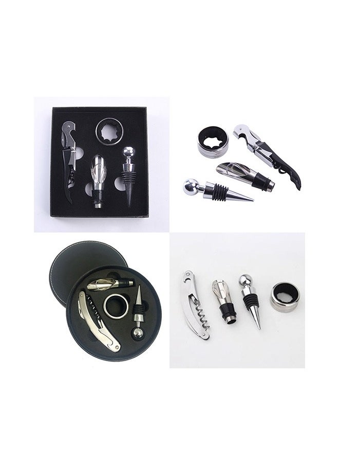 4-Piece Wine Bottle Opener Stopper Set