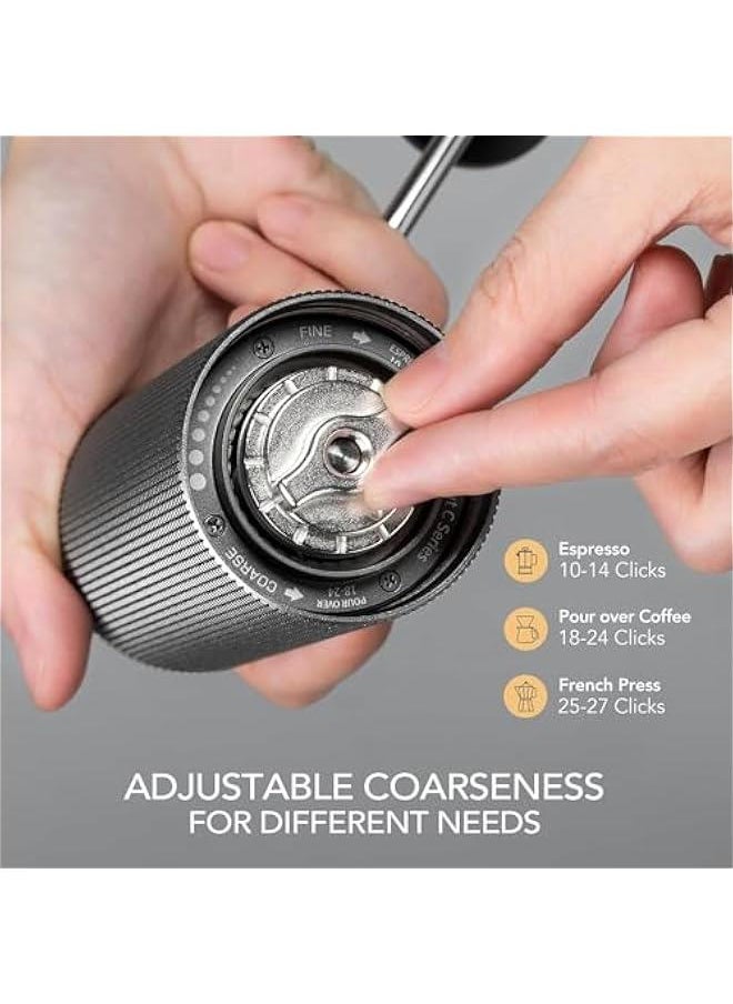 Chestnut C2 Manual Coffee Grinder Capacity 25g with CNC Stainless Steel Conical Burr - Internal Adjustable Setting,Double Bearing Positioning,French Press Coffee for Hand Grinder Gift