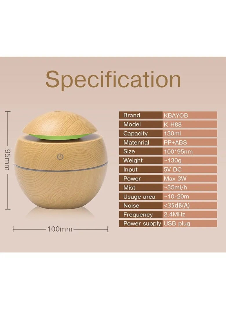 Home Wood Grain Air Humidifier Purifier Aroma Diffuser USB Ultrasonic Cool Mist Sprayer Essential Oil Fragrance