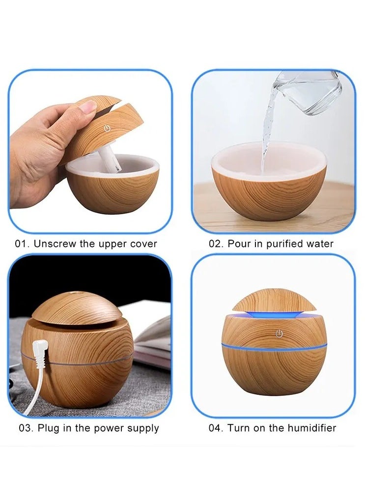 Home Wood Grain Air Humidifier Purifier Aroma Diffuser USB Ultrasonic Cool Mist Sprayer Essential Oil Fragrance