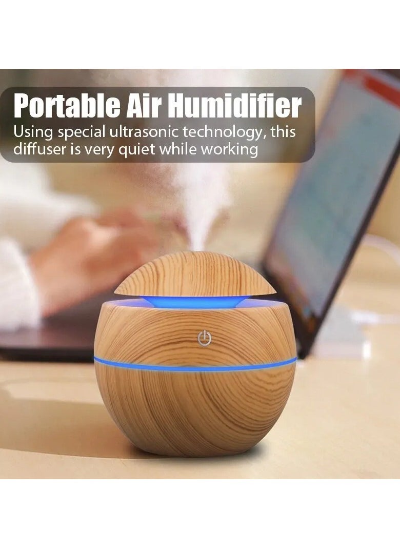 Home Wood Grain Air Humidifier Purifier Aroma Diffuser USB Ultrasonic Cool Mist Sprayer Essential Oil Fragrance