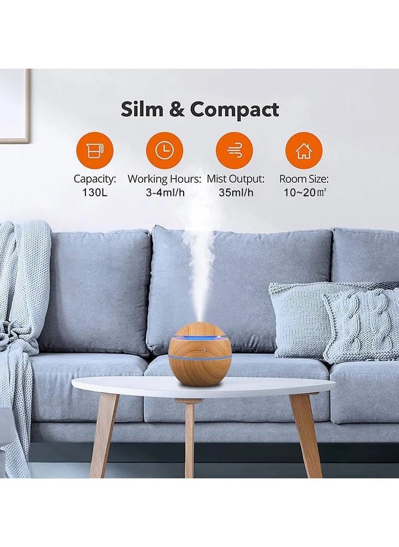 Home Wood Grain Air Humidifier Purifier Aroma Diffuser USB Ultrasonic Cool Mist Sprayer Essential Oil Fragrance