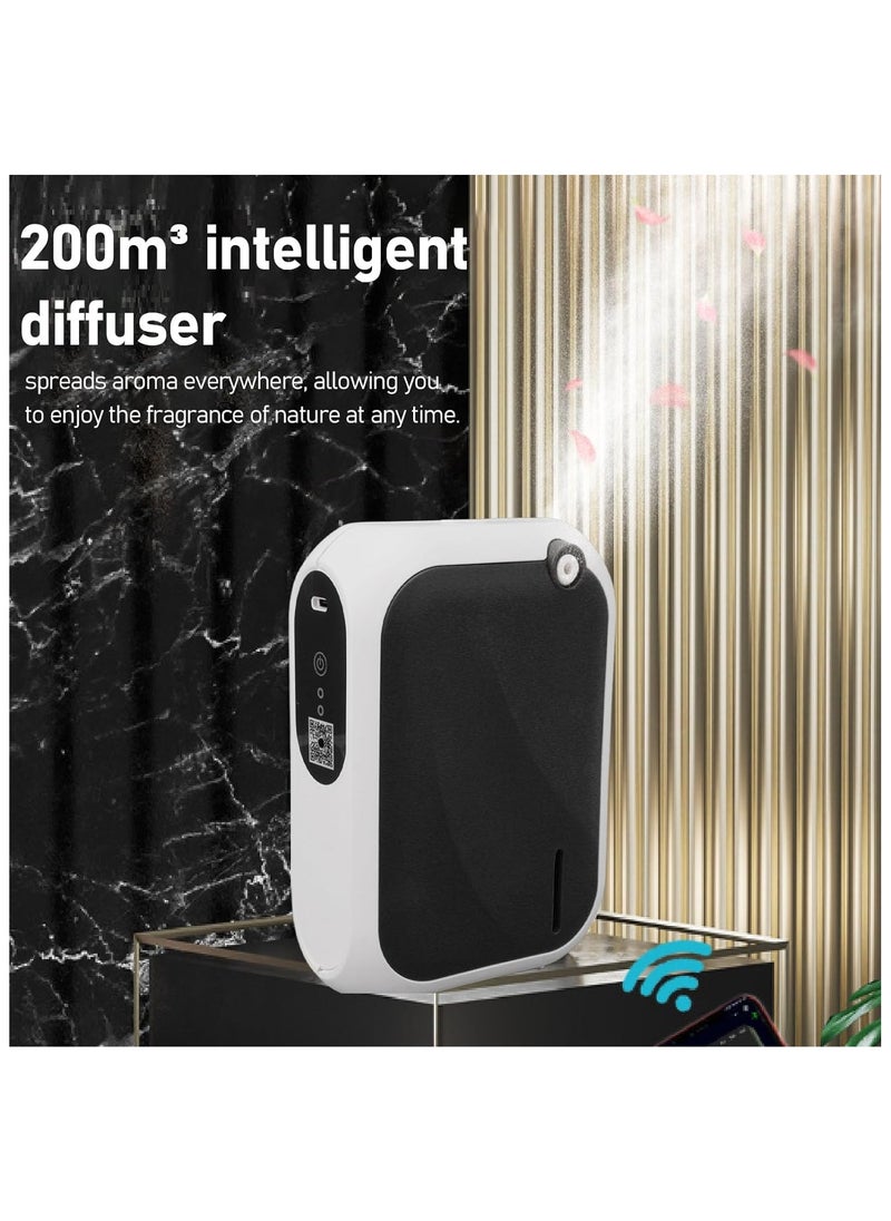 Atomizing Essential Oil Diffuser, Smart Scent Air Machine for Home, Waterless Essential 140ML Oil Diffuser with 4 Speed Adjustment and BT APP Control for Hotel SPA
