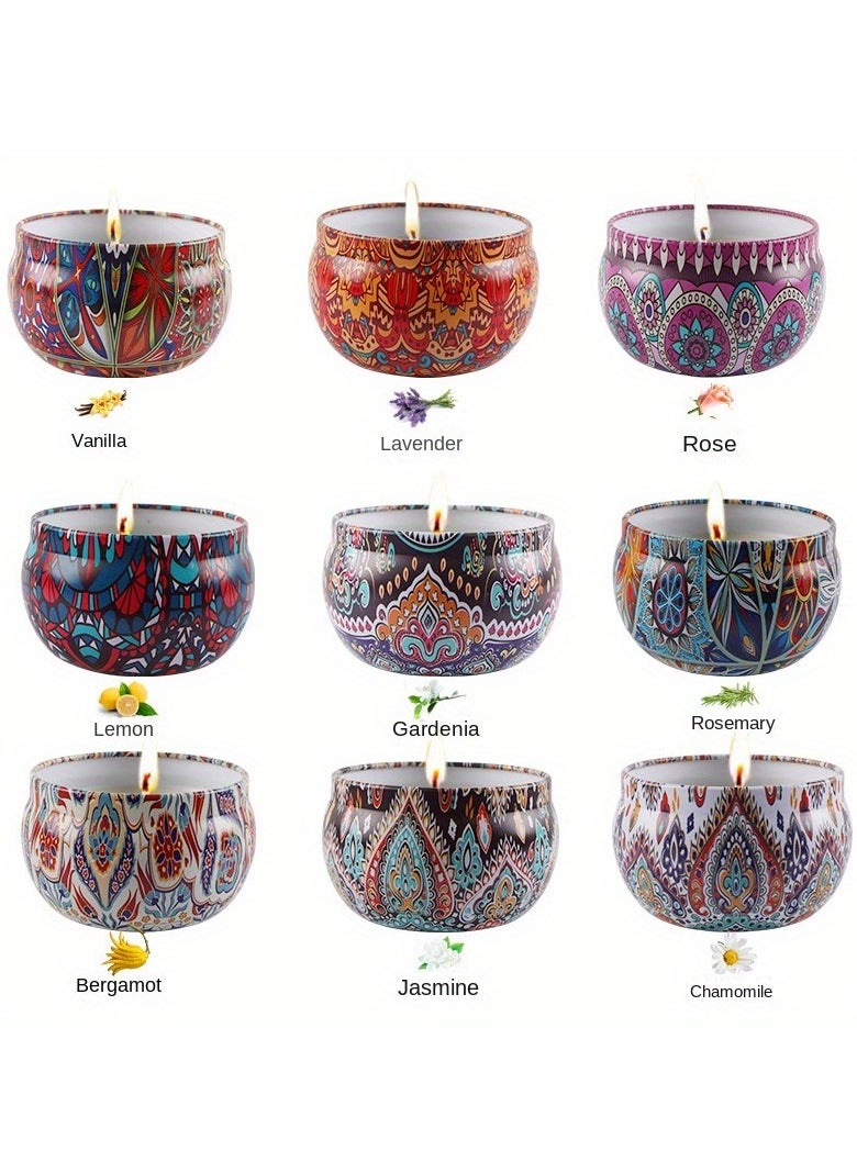 9pcs Soy Scented Candle Set - Lavender Aroma Relaxation, Perfect for Home Decor And Gifts