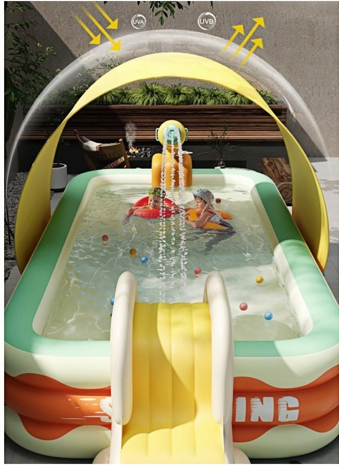Swimming pool awning, Swimming Pool Shade Cover UV Protection Waterproof Outdoor Canopy(Awning-Large)