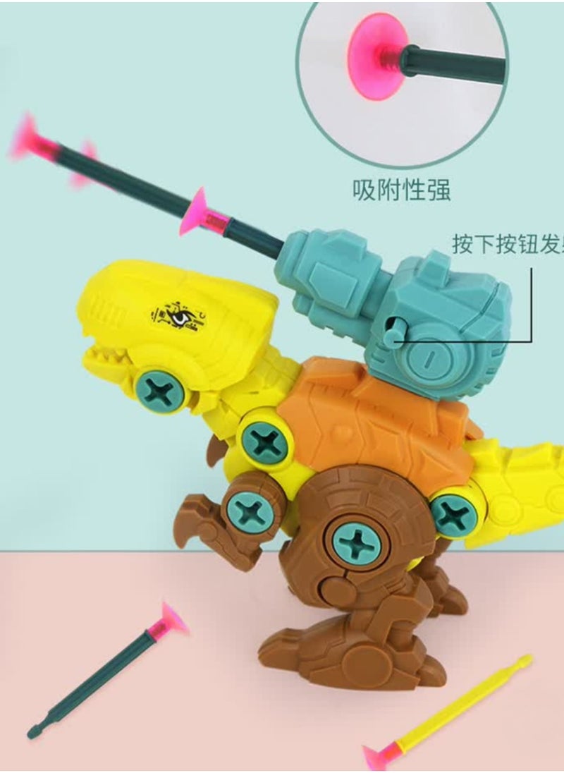 3-in-1 Dinosaur Building Blocks Toy for Kids, Screwdriver Assembly with Launcher, Perfect Birthday Gift for Boys