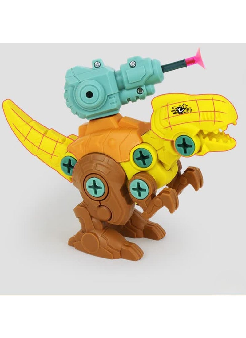 3-in-1 Dinosaur Building Blocks Toy for Kids, Screwdriver Assembly with Launcher, Perfect Birthday Gift for Boys