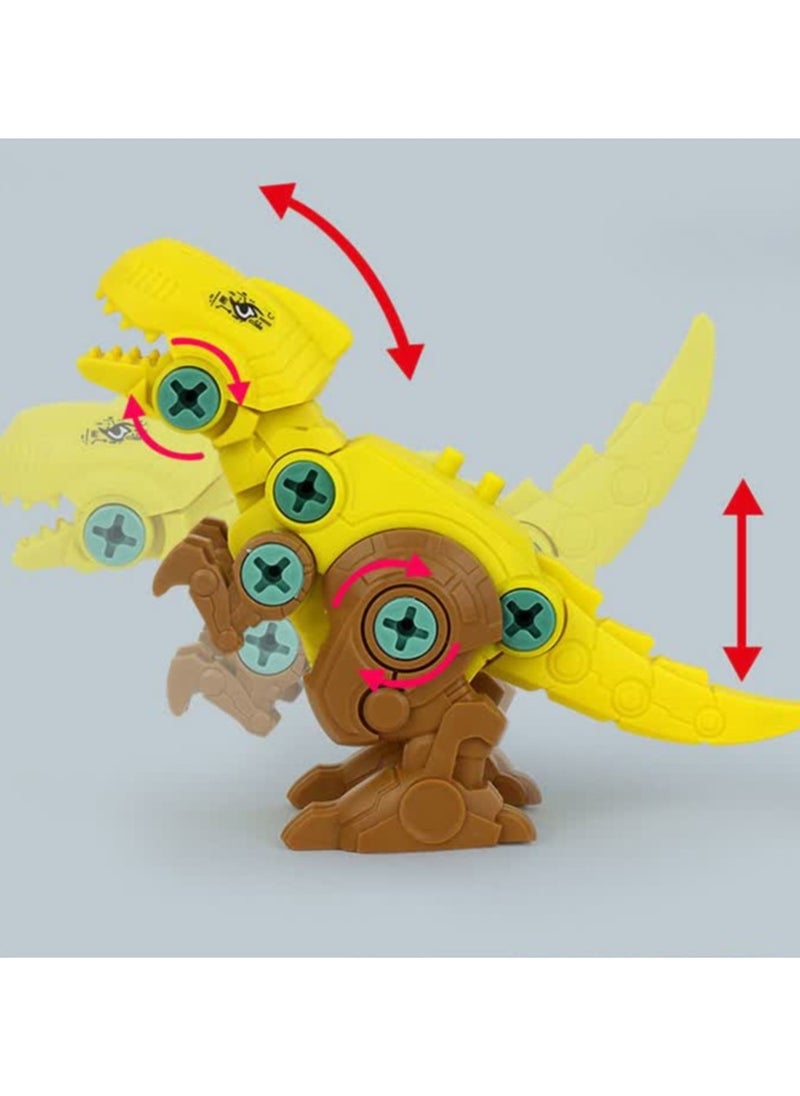 3-in-1 Dinosaur Building Blocks Toy for Kids, Screwdriver Assembly with Launcher, Perfect Birthday Gift for Boys