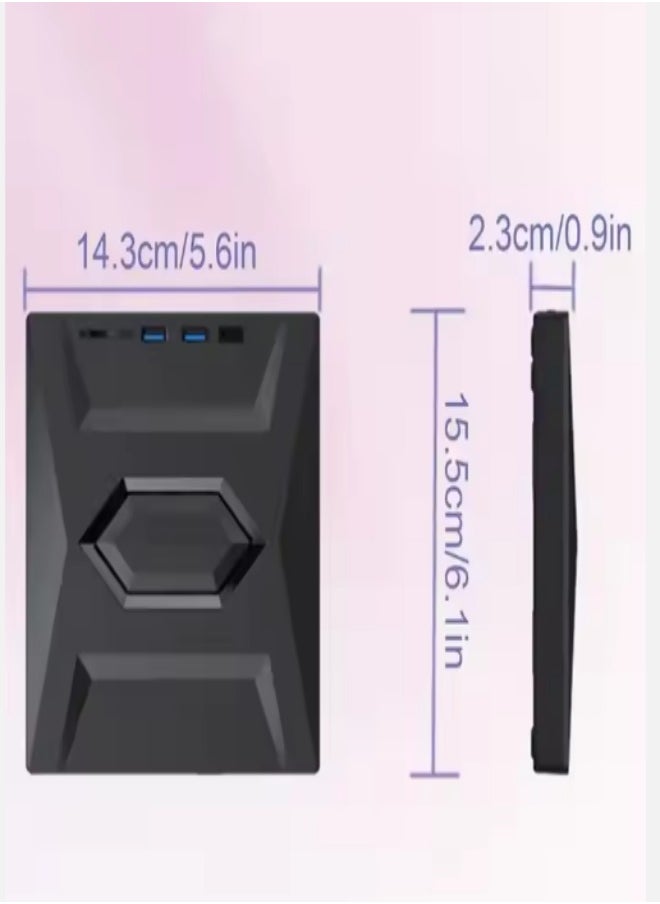 External DVD drive, USB portable CD player, burner, reader/writer, with Type C interface and USB interface, SD card expansion interface and power interface, suitable for laptops and desktop computers, can read videos, music, etc, black