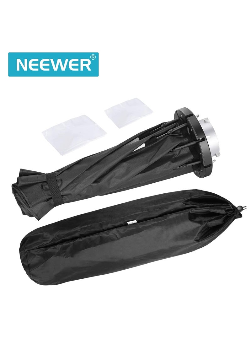 Neewer SF-RP26 26″/65 cm Quick-Release Octagonal Softbox with Carry Bag – High-Reflective Silver Interior for Speedlite, Strobe & LED Studio Photography