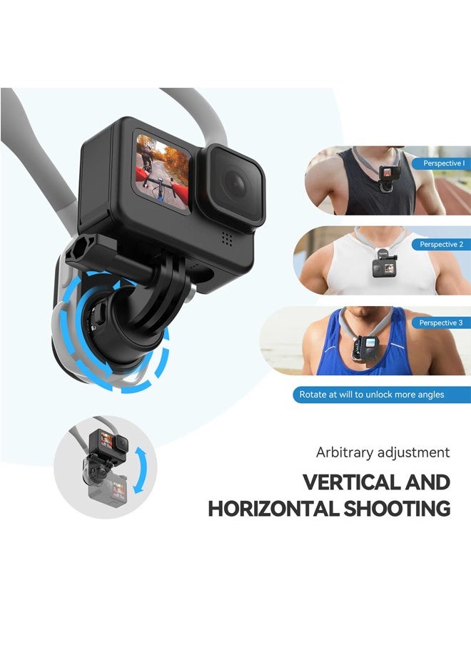 Telesin New upgrade accessories for go pro 13 / insta360 / DJI action cameras Magnetic silicone Neck Hanging Bracket holder 2.0