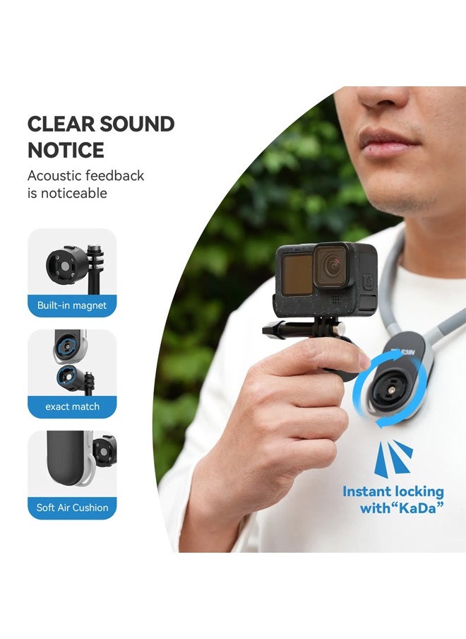 Telesin New upgrade accessories for go pro 13 / insta360 / DJI action cameras Magnetic silicone Neck Hanging Bracket holder 2.0