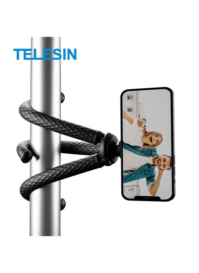Telesin Deformable Octopus Flexible Phone Holder for cellphone shooting Vlog Quick release magnetic tripod Mount