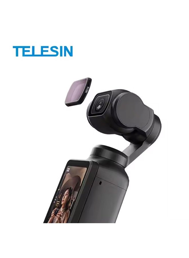 TELESIN Magnetic Lens Fitler Kit for DJI Pocket 3 Accessories, 4-Pack CPL ND16 ND64 ND256 Neutral Density Polarizing HD Ultra Thin Corning Glass Lens Protector Bundle Kit for Osmo Pocket 3 Combo