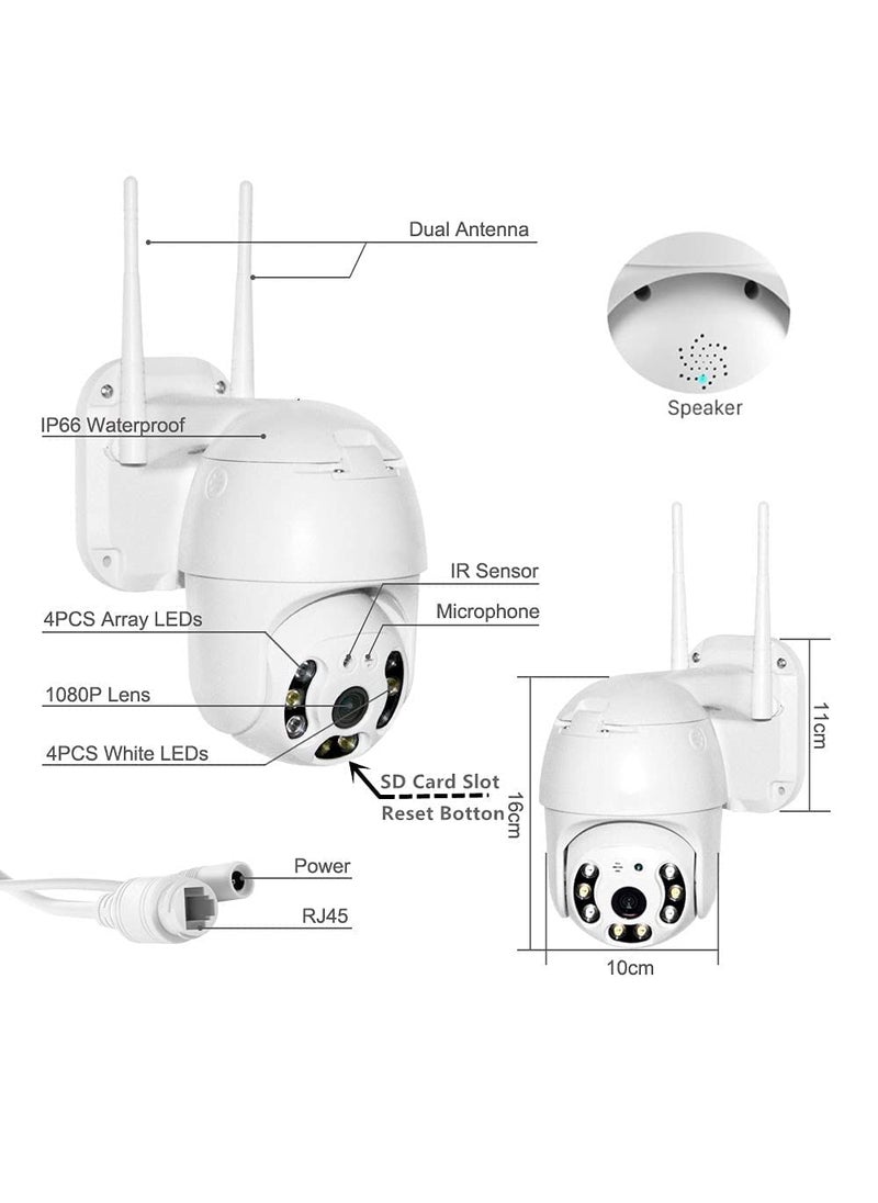 MAYUMI ICsee 8MP 360 Degree Smart WiFi Camera Outdoor Ptz IP Camera HD Night Vision IP66 Waterproof Automatic Tracking IP WiFi Camera (V380 APP)