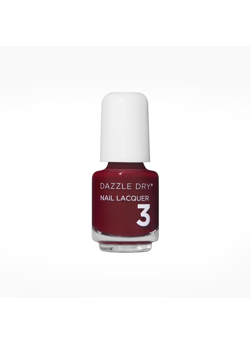 Dazzle Dry Nail Mini Lacquer (Step 3) - Fast Track Cherry - A classic cherry red with blue undertones. Full coverage cream. (0.17 fl oz / 5 Manicures)