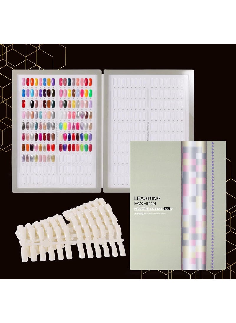 NMKL38 320 Poly Nail Gel Color Chart Display Book with 360 nail tips Nail Polish Gel Color Display Collection Nail Salon Tools