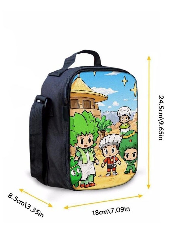 Cartoon three-piece schoolbag with zipper - 1195