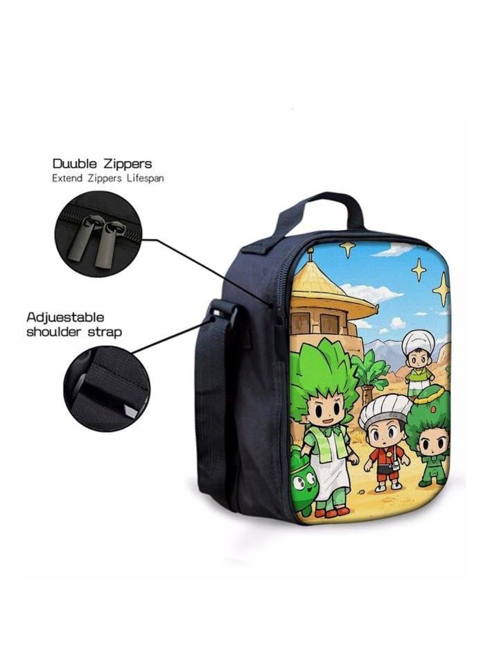 Cartoon three-piece schoolbag with zipper - 1195