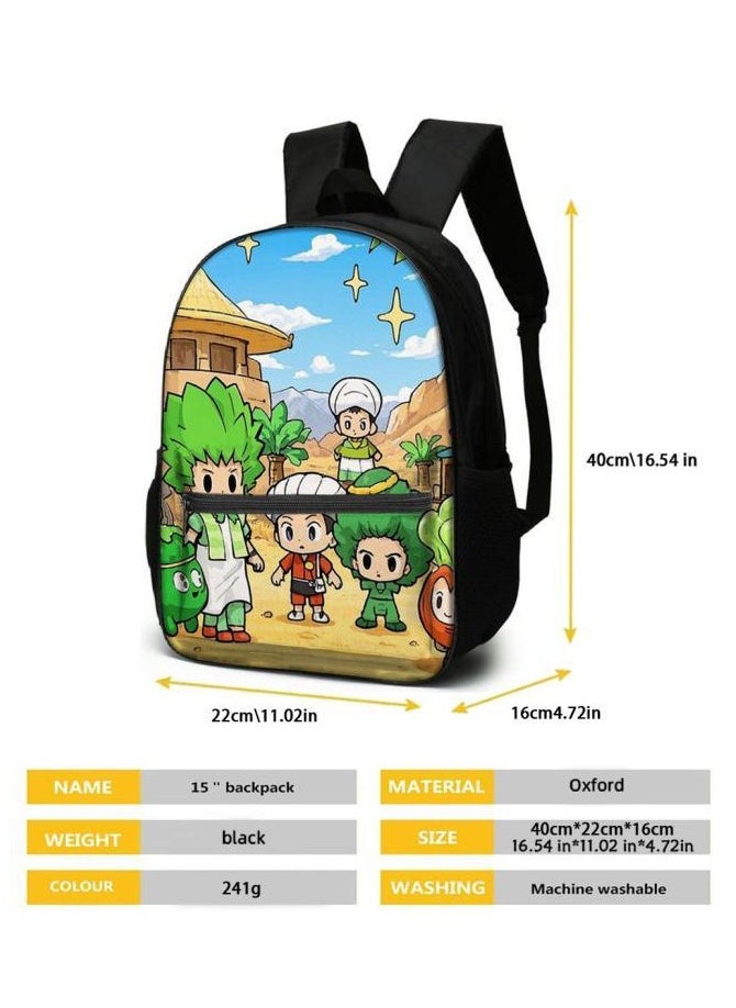 Cartoon three-piece schoolbag with zipper - 1195