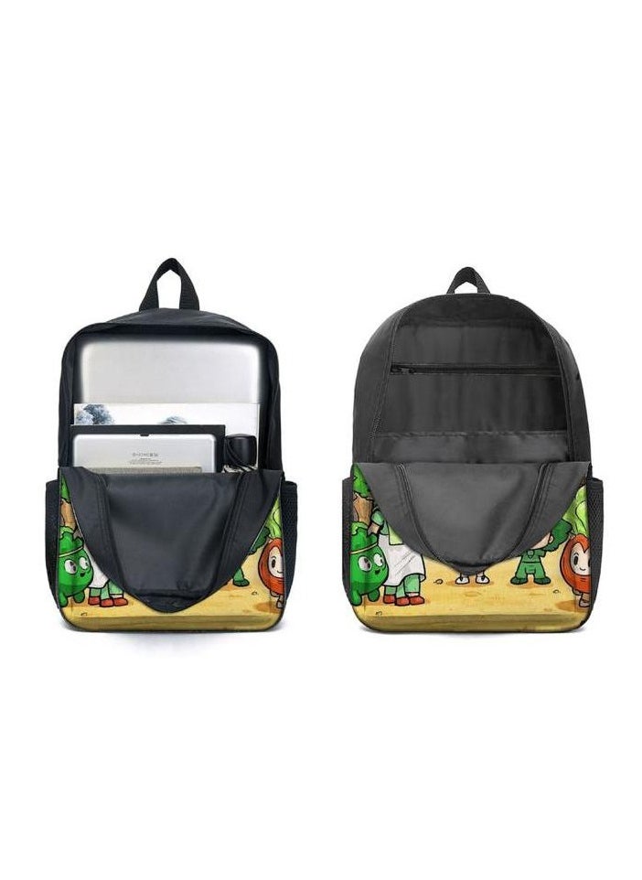 Cartoon three-piece schoolbag with zipper - 1195