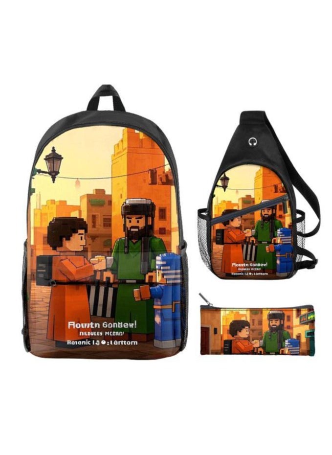 Universal cartoon new three-piece schoolbag - 991