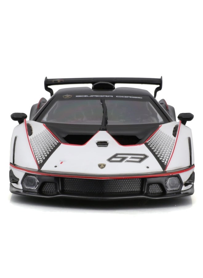 Bburago Race Lamborghini Essenza SCV12 Die-cast Car (1:24, White/Black)