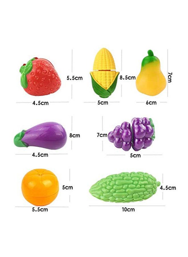 16-Piece Vegetables Fruit Kitchen Learning Toy Set cm