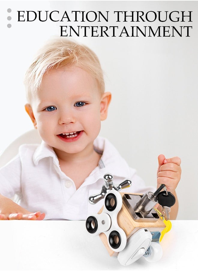 Busy Cubes Montessori Unlocking Toys Children's Puzzle Enlightenment Early Education Toys Sensory Education Learning Toys Activity Board Helps Develop Children Sensory and Fine Motor Skills is the B