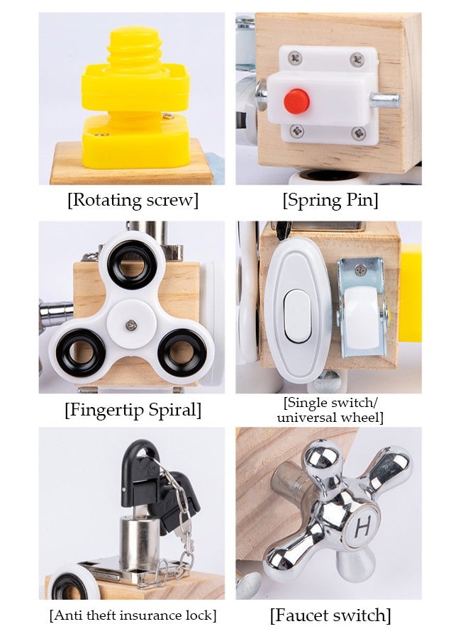 Busy Cubes Montessori Unlocking Toys Children's Puzzle Enlightenment Early Education Toys Sensory Education Learning Toys Activity Board Helps Develop Children Sensory and Fine Motor Skills is the B