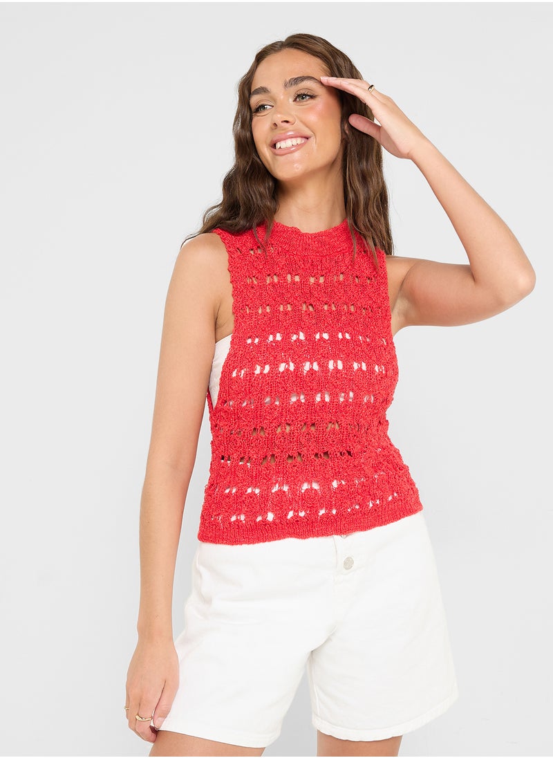 Knitted Crochet Vest
